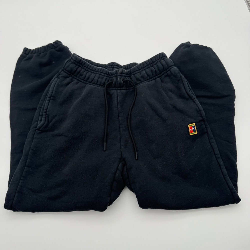 Nike Court Heritage Fleece Sweatpants Mens XS Black Tennis Joggers‎